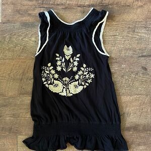 Free People women Sz S Top Embroidery Ruffle Tank